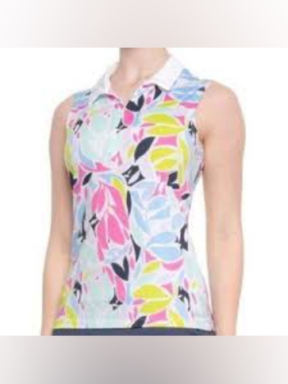 Tommy Bahama golf women’s sleeveless polo size large tropical